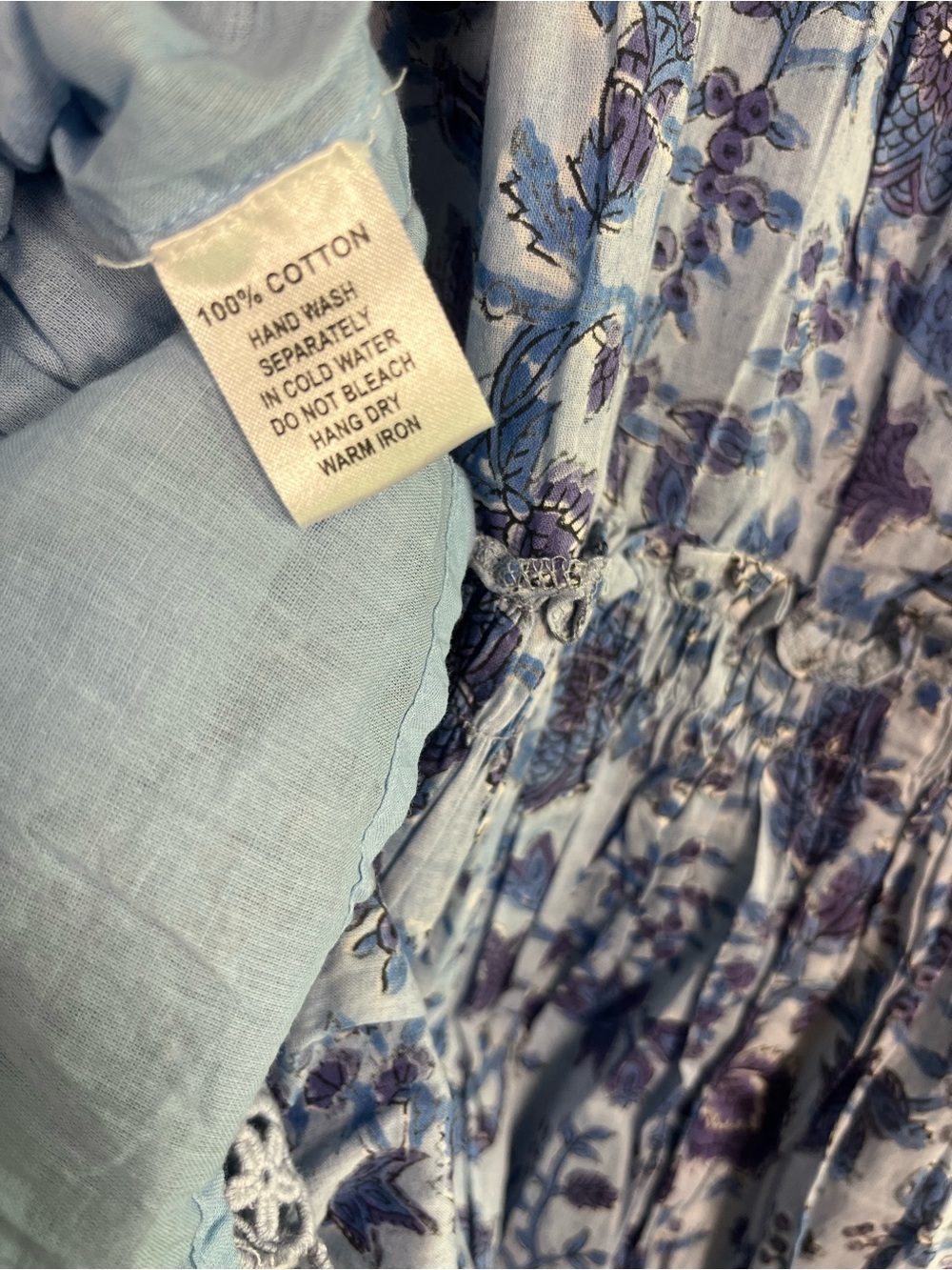 🛍️SALE Shade amour blue floral tasseled resort wear beach summer dress NWT SZ S - Picture 10 of 10